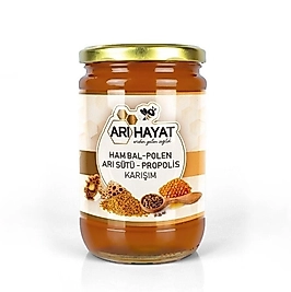 850 g Yetişkin Tipi Yerli Ham Bal, Polen, Arı Sütü ve Propolis Karışımı